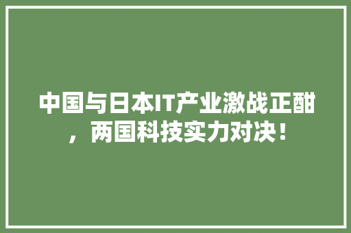 中国与日本IT产业激战正酣，两国科技实力对决！