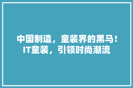 中国制造，童装界的黑马！IT童装，引领时尚潮流 搜狗SEO