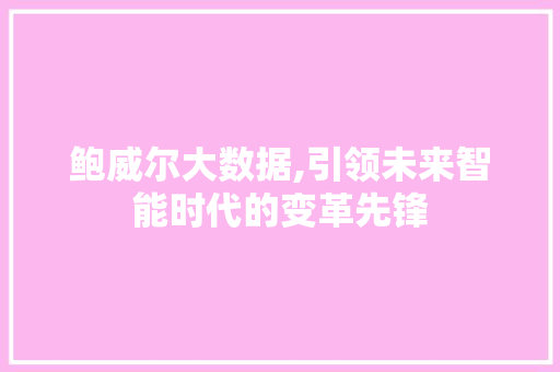 鲍威尔大数据,引领未来智能时代的变革先锋 百度SEO