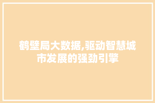 鹤壁局大数据,驱动智慧城市发展的强劲引擎 搜狗SEO