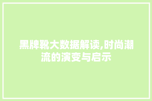 黑牌靴大数据解读,时尚潮流的演变与启示 百度SEO