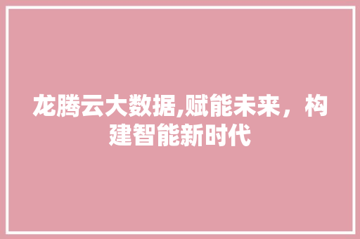 龙腾云大数据,赋能未来，构建智能新时代 搜狗SEO
