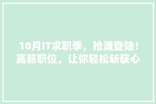 10月IT求职季，抢滩登陆！高薪职位，让你轻松斩获心仪Offer！ 百度SEO