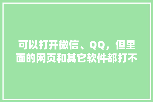 可以打开微信、QQ，但里面的网页和其它软件都打不开「为什么网页能打开qq空间打不开文件」 可以打开微信、QQ，但里面的网页和其它软件都打不开「为什么网页能打开qq空间打不开文件」 必应SEO