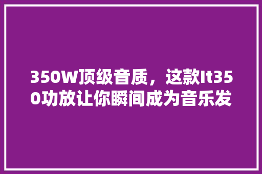 350W顶级音质，这款It350功放让你瞬间成为音乐发烧友！ 百度SEO