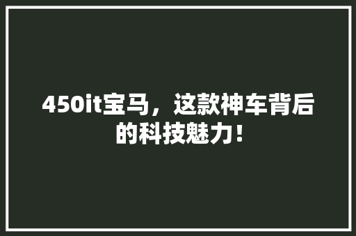450it宝马，这款神车背后的科技魅力！ 必应SEO