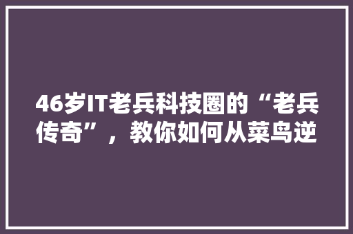 46岁IT老兵科技圈的“老兵传奇”，教你如何从菜鸟逆袭成行业精英 百度SEO