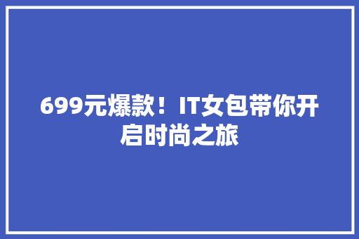 699元爆款！IT女包带你开启时尚之旅 GoogleSEO