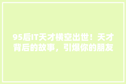 95后IT天才横空出世！天才背后的故事，引爆你的朋友圈！ 百度SEO