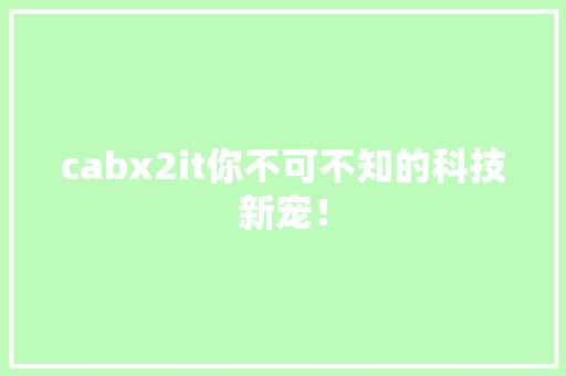 cabx2it你不可不知的科技新宠！ GoogleSEO