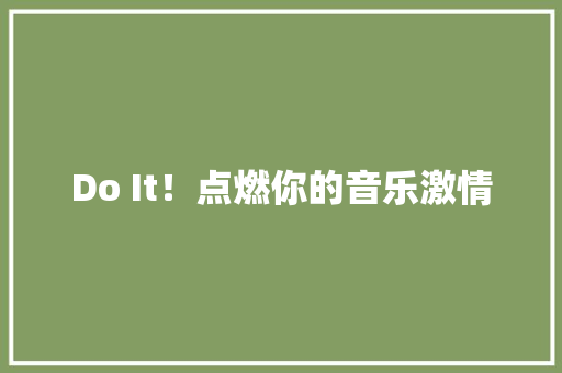 Do It！点燃你的音乐激情