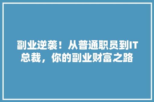副业逆袭！从普通职员到IT总裁，你的副业财富之路 必应SEO
