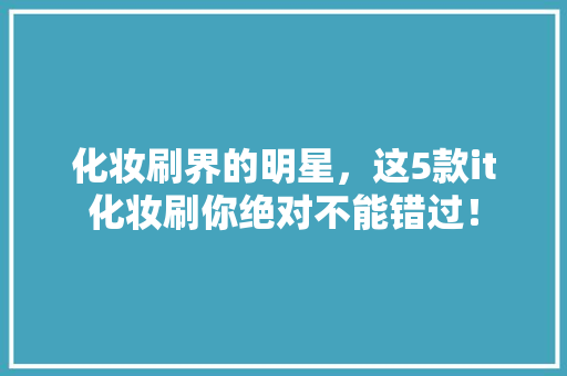 化妆刷界的明星，这5款it化妆刷你绝对不能错过！ 必应SEO