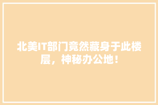 北美IT部门竟然藏身于此楼层，神秘办公地！ 神马SEO