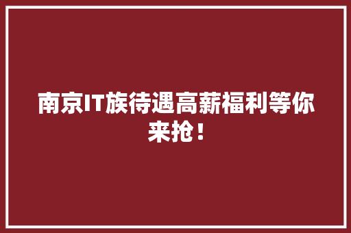 南京IT族待遇高薪福利等你来抢！ GoogleSEO