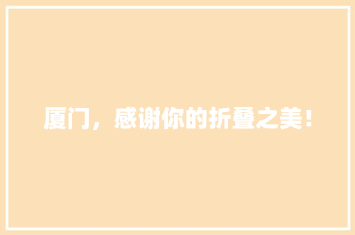 厦门，感谢你的折叠之美！ 百度SEO