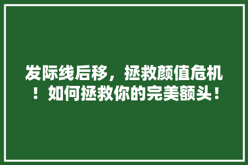 发际线后移，拯救颜值危机！如何拯救你的完美额头！ 必应SEO