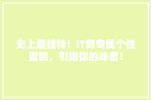 史上最独特！IT男专属个性蛋糕，引爆你的味蕾！ GoogleSEO