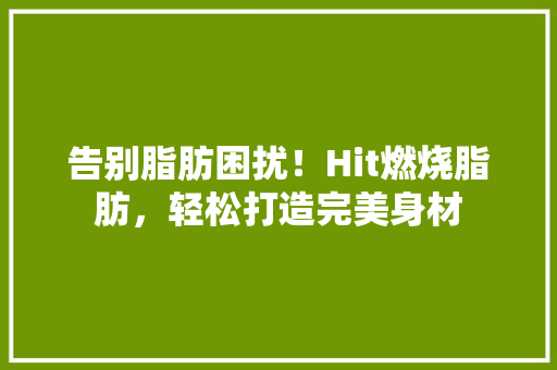 告别脂肪困扰！Hit燃烧脂肪，轻松打造完美身材 百度SEO