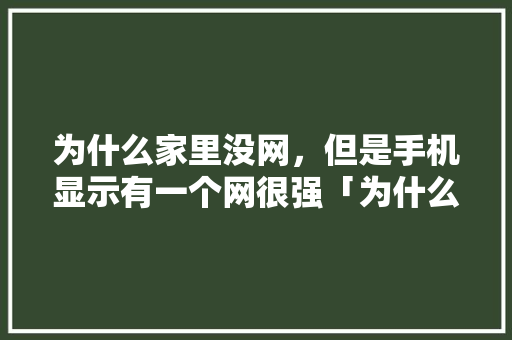为什么家里没网，但是手机显示有一个网很强「为什么家里有网手机却连不了wifi」 为什么家里没网，但是手机显示有一个网很强「为什么家里有网手机却连不了wifi」 GoogleSEO