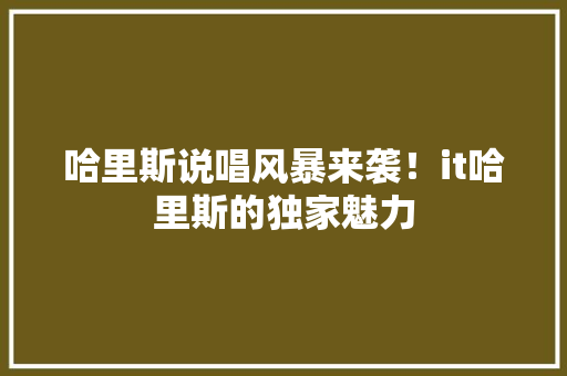 哈里斯说唱风暴来袭！it哈里斯的独家魅力 GoogleSEO