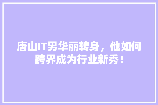 唐山IT男华丽转身，他如何跨界成为行业新秀！ GoogleSEO