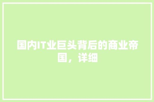 国内IT业巨头背后的商业帝国，详细 搜狗SEO