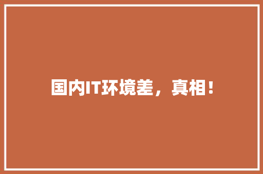 国内IT环境差，真相！ 搜狗SEO