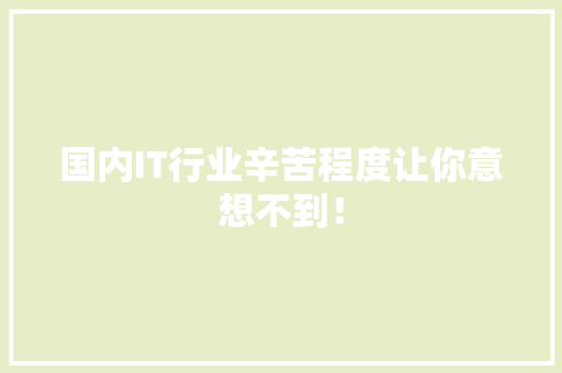 国内IT行业辛苦程度让你意想不到！ 必应SEO