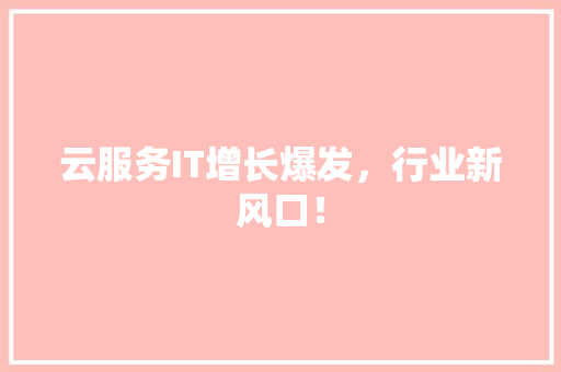 云服务IT增长爆发，行业新风口！ 百度SEO
