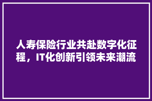 人寿保险行业共赴数字化征程，IT化创新引领未来潮流 必应SEO