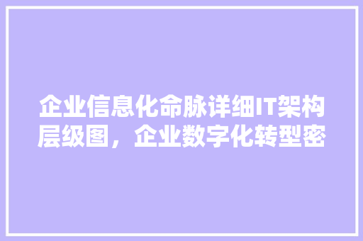 企业信息化命脉详细IT架构层级图，企业数字化转型密码！ 神马SEO