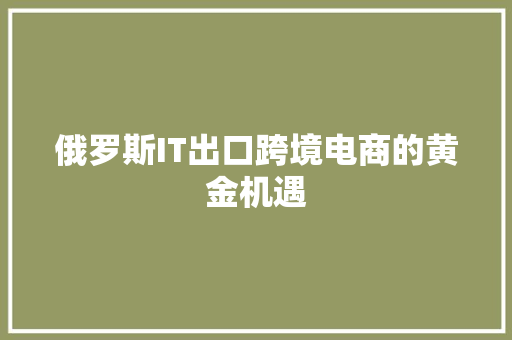 俄罗斯IT出口跨境电商的黄金机遇 百度SEO