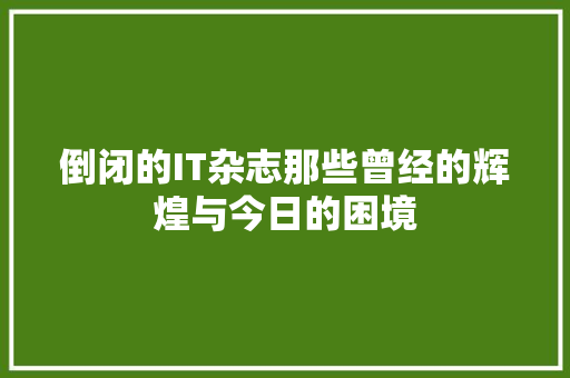 倒闭的IT杂志那些曾经的辉煌与今日的困境 GoogleSEO