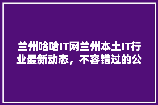 兰州哈哈IT网兰州本土IT行业最新动态，不容错过的公众号爆款！ 必应SEO