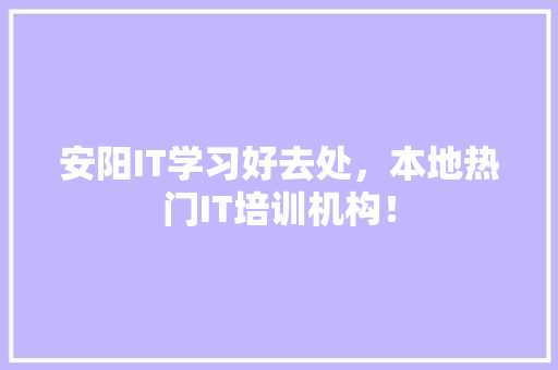 安阳IT学习好去处，本地热门IT培训机构！ GoogleSEO