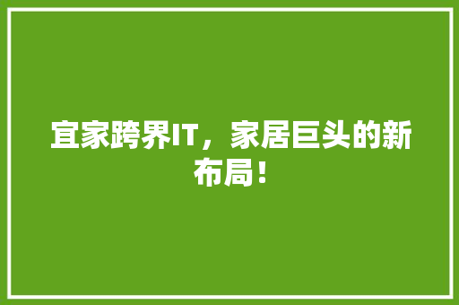 宜家跨界IT，家居巨头的新布局！ GoogleSEO