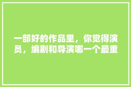 一部好的作品里，你觉得演员，编剧和导演哪一个最重要？为什么「title重要吗」 一部好的作品里，你觉得演员，编剧和导演哪一个最重要？为什么「title重要吗」 百度SEO
