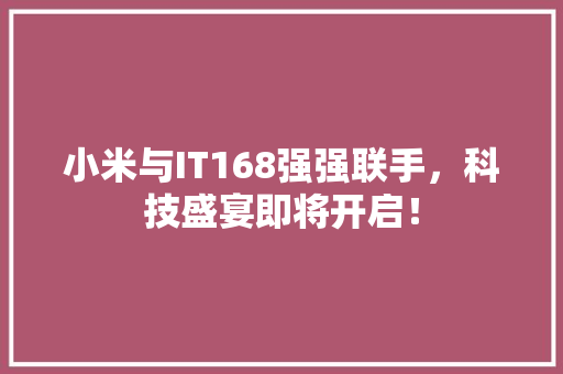 小米与IT168强强联手，科技盛宴即将开启！ GoogleSEO