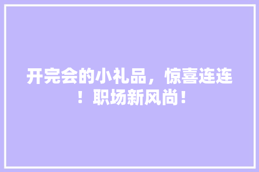 开完会的小礼品，惊喜连连！职场新风尚！ 必应SEO