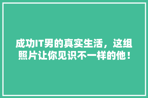 成功IT男的真实生活，这组照片让你见识不一样的他！ 神马SEO