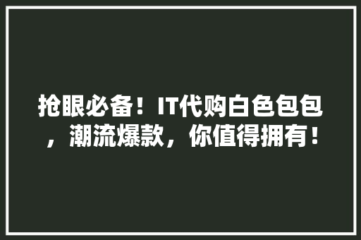 抢眼必备！IT代购白色包包，潮流爆款，你值得拥有！ 百度SEO