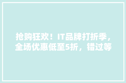 抢购狂欢！IT品牌打折季，全场优惠低至5折，错过等一年！ GoogleSEO