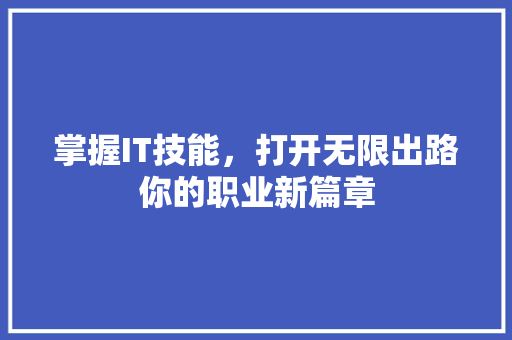 掌握IT技能，打开无限出路你的职业新篇章 必应SEO