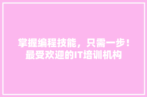 掌握编程技能，只需一步！最受欢迎的IT培训机构 GoogleSEO