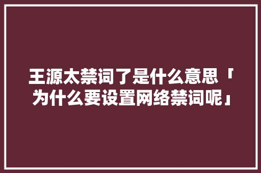王源太禁词了是什么意思「为什么要设置网络禁词呢」 王源太禁词了是什么意思「为什么要设置网络禁词呢」 百度SEO