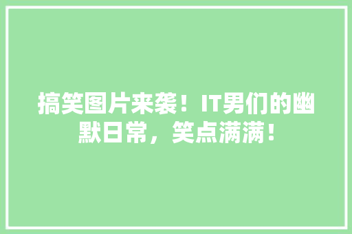 搞笑图片来袭！IT男们的幽默日常，笑点满满！ 百度SEO