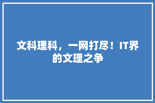 文科理科，一网打尽！IT界的文理之争 神马SEO