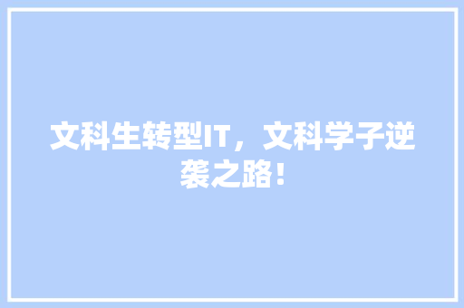 文科生转型IT，文科学子逆袭之路！ 百度SEO