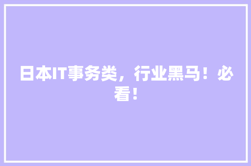 日本IT事务类，行业黑马！必看！ 必应SEO